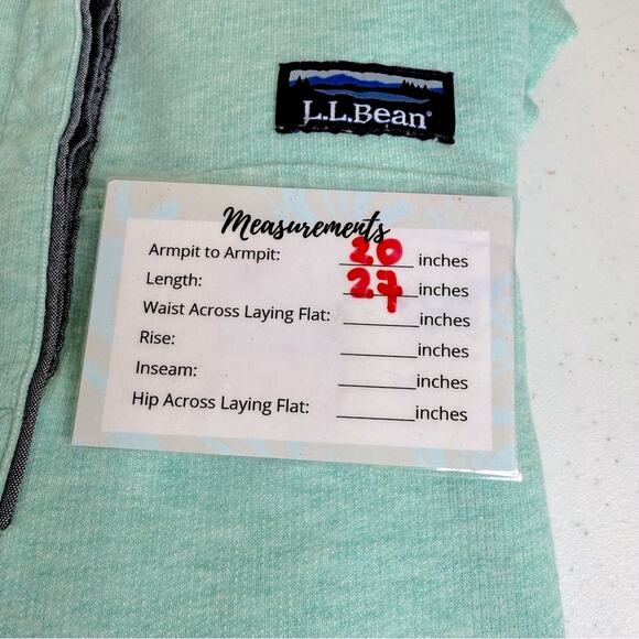 L.L Bean Hoodie Women's MP Mint Rugby Popover Sweatshirt Boating Nautical Beach - Picture 13 of 14